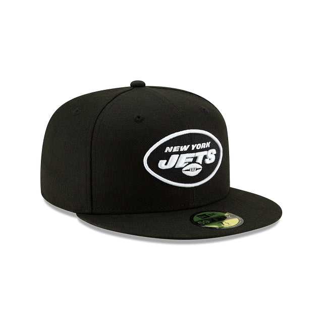 New York Jets Black and White 59FIFTY Fitted Hat
