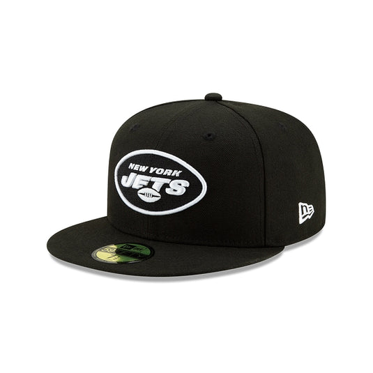 New York Jets Black and White 59FIFTY Fitted Hat - New Era Cap