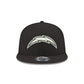 Los Angeles Chargers Black and White 9FIFTY Snapback Hat