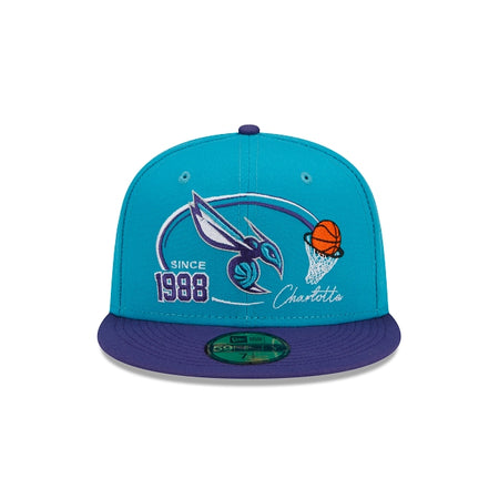 Charlotte Hornets Two-Tone Hoops 59FIFTY Fitted Hat